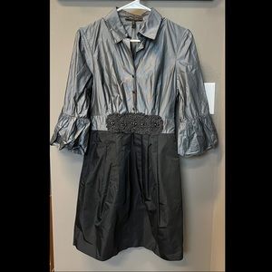BCBGMaxAzria gray black party dress size 8